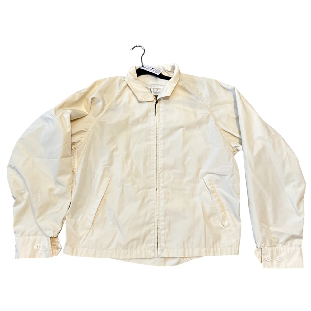 London Fog Mens Vintage Cream Golf Jacket Windbreaker Zip Up Size 40 REG